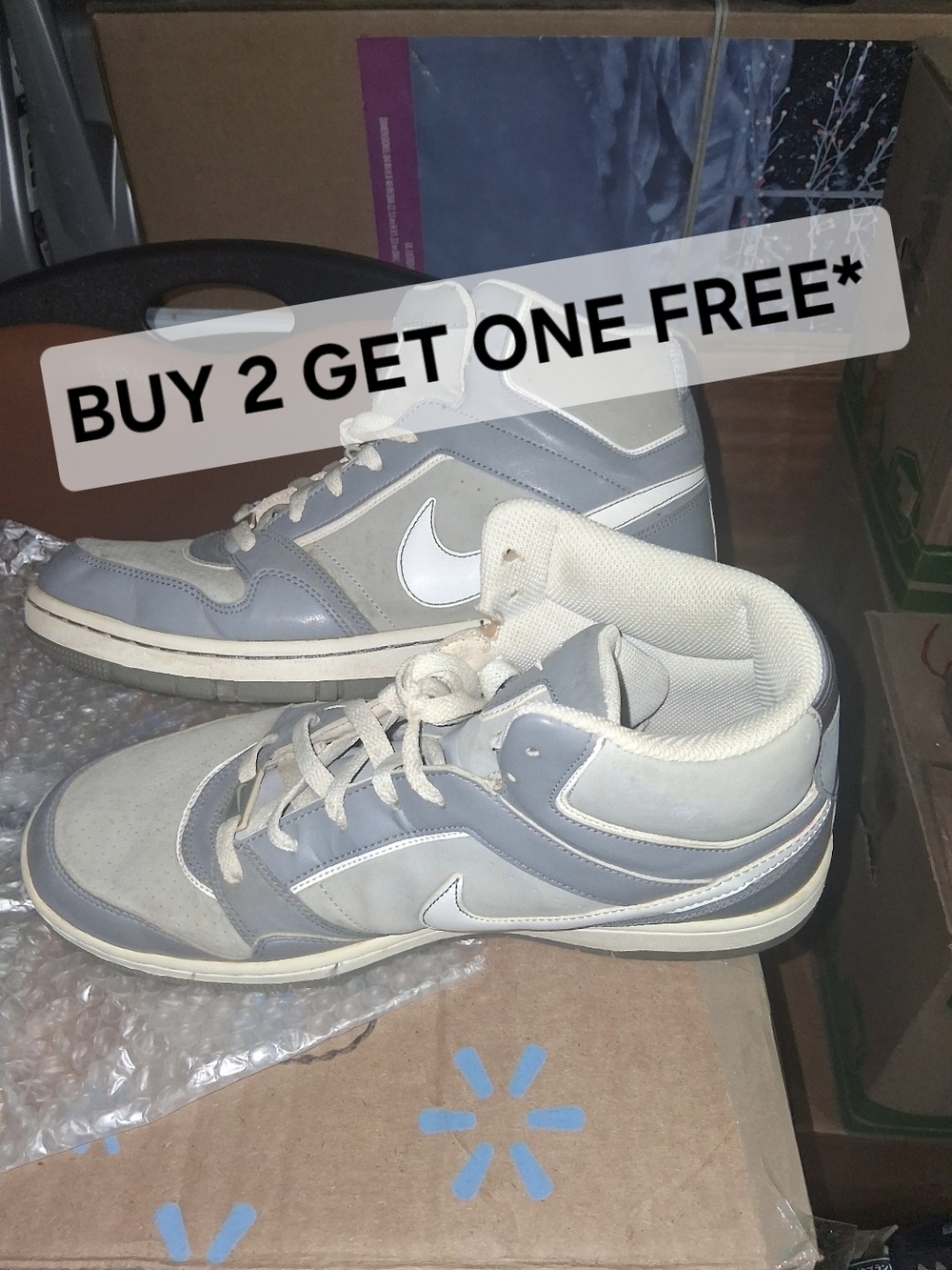 BUY 2 GET ONE FREE* Vintage Nike Air Prestige 3 Gray High Top Sneakers Size 11m